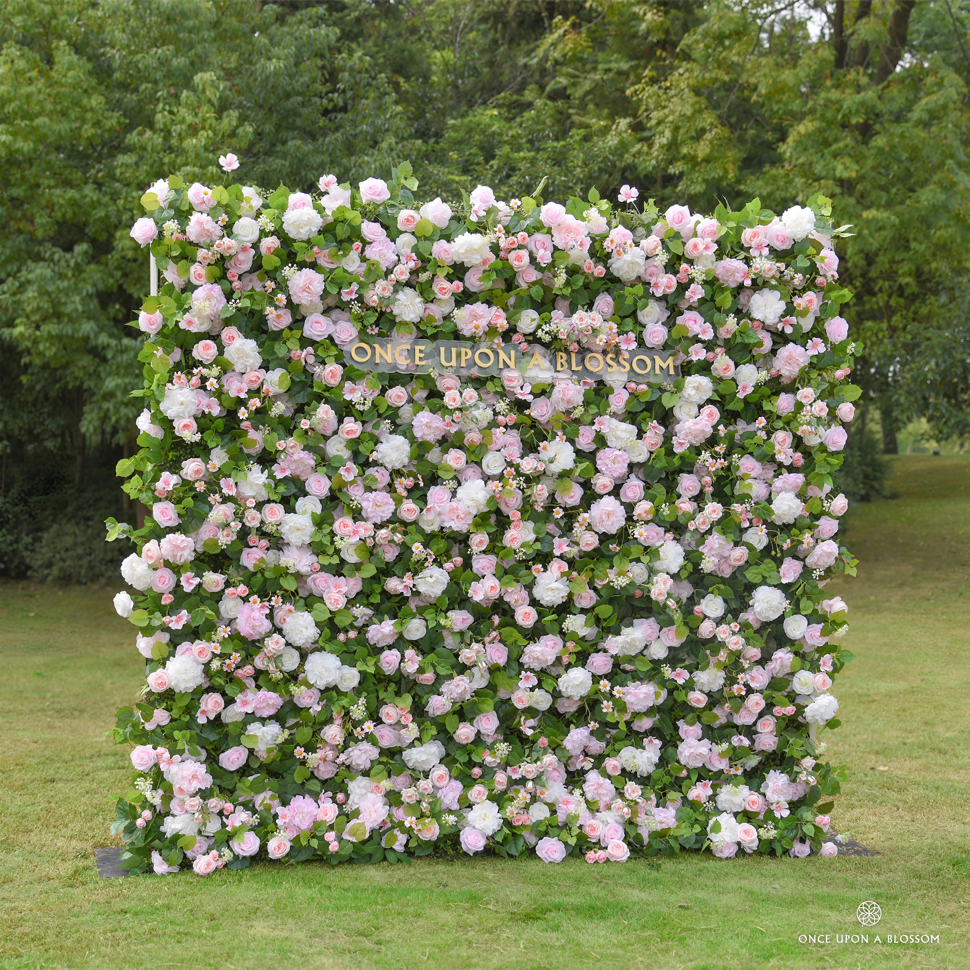 soft pink and ivory flower wall for romantic events