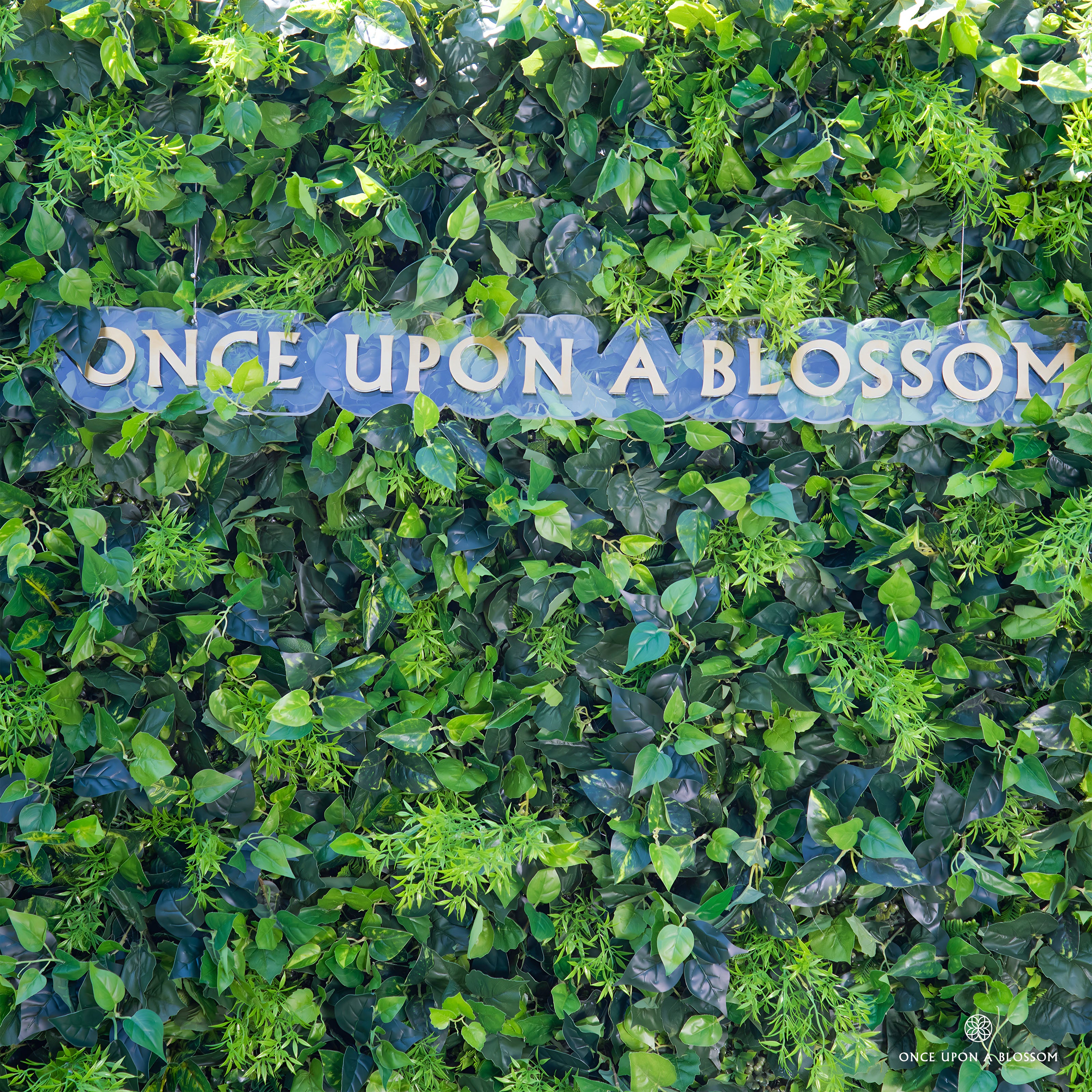 close-up of leave textures of greenery wall, from our Simply Evergreen.