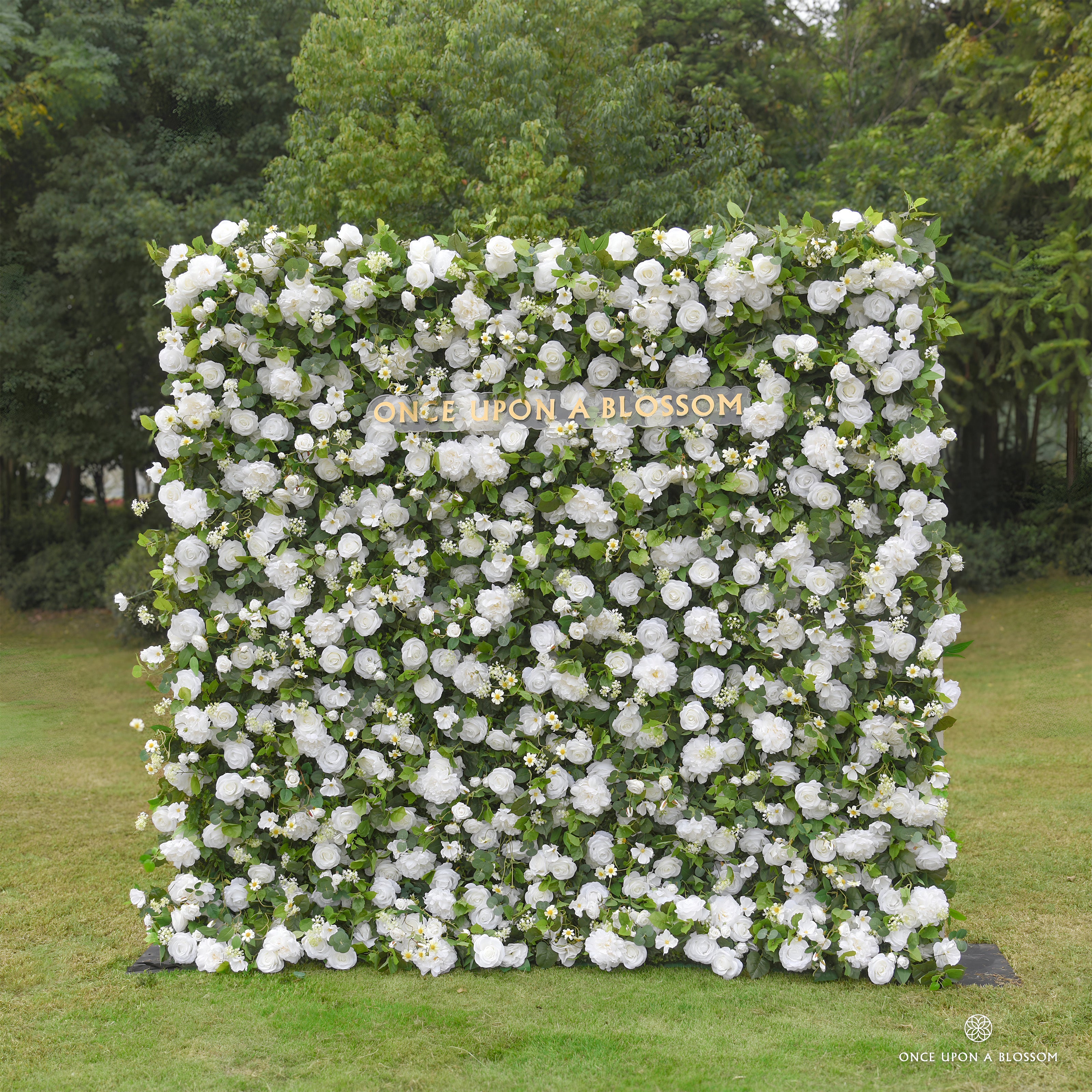 affordable white flower wall for weddings and parties