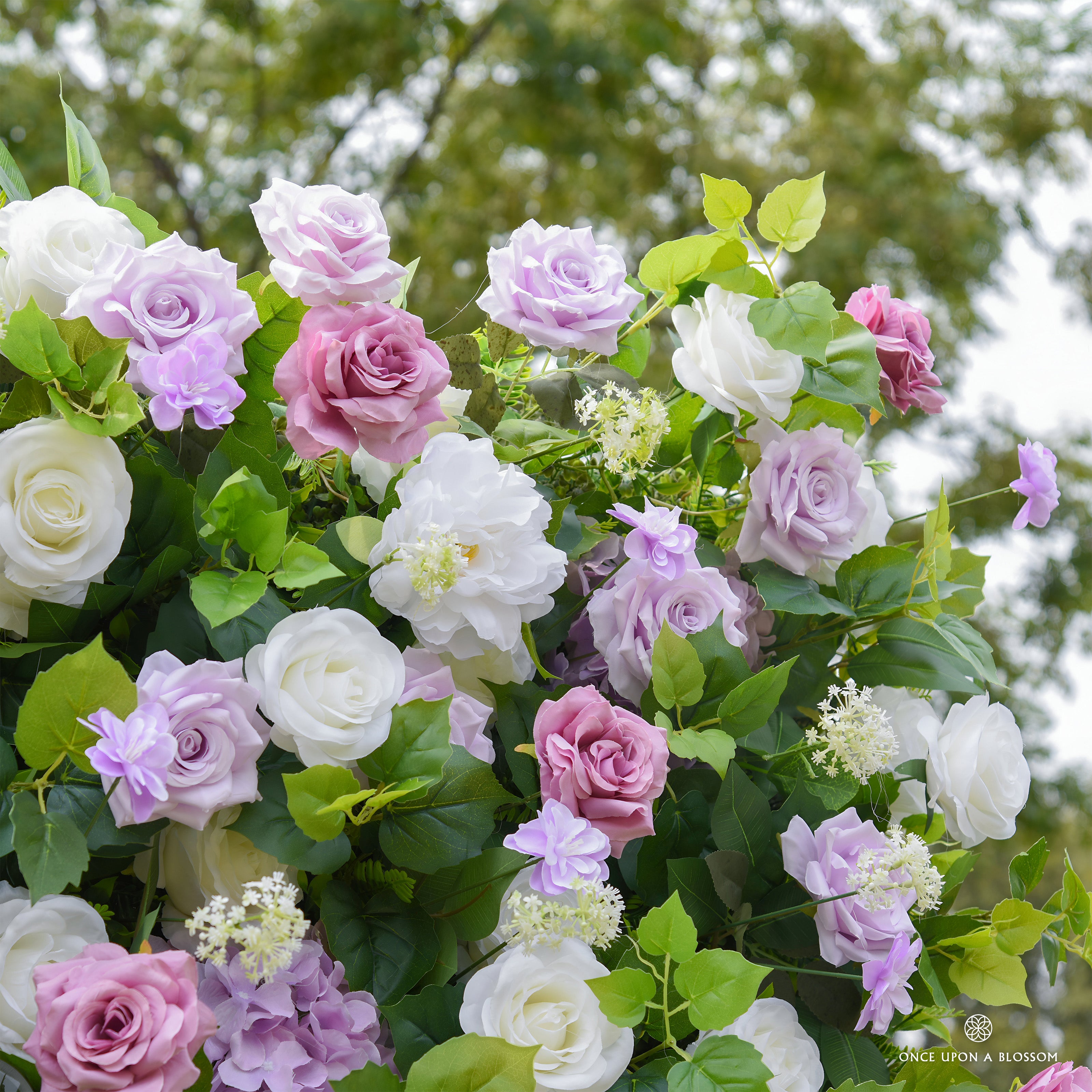 premium silk flowers for romantic event backdrop