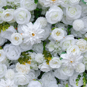 close shot of premium and delicate ivory flower wall from once upon a blossom