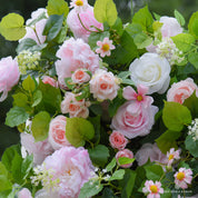 premium pink flower wall for photo booth setup