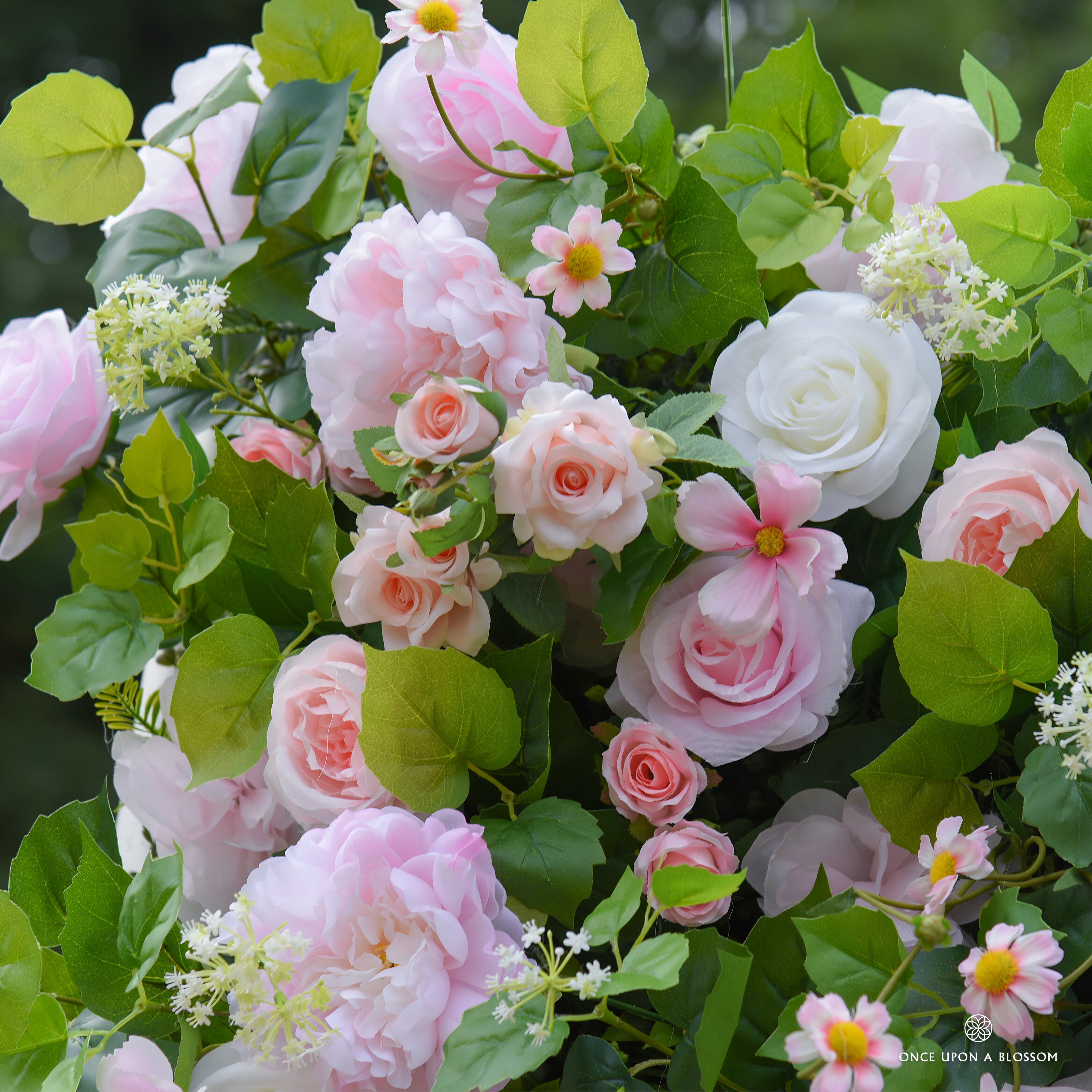 premium pink flower wall for photo booth setup