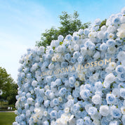 Cotton Sky flower texture—cool, calming color palette with layered petals.