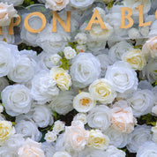 Premium silk flowers used in Ever After ceremony backdrop