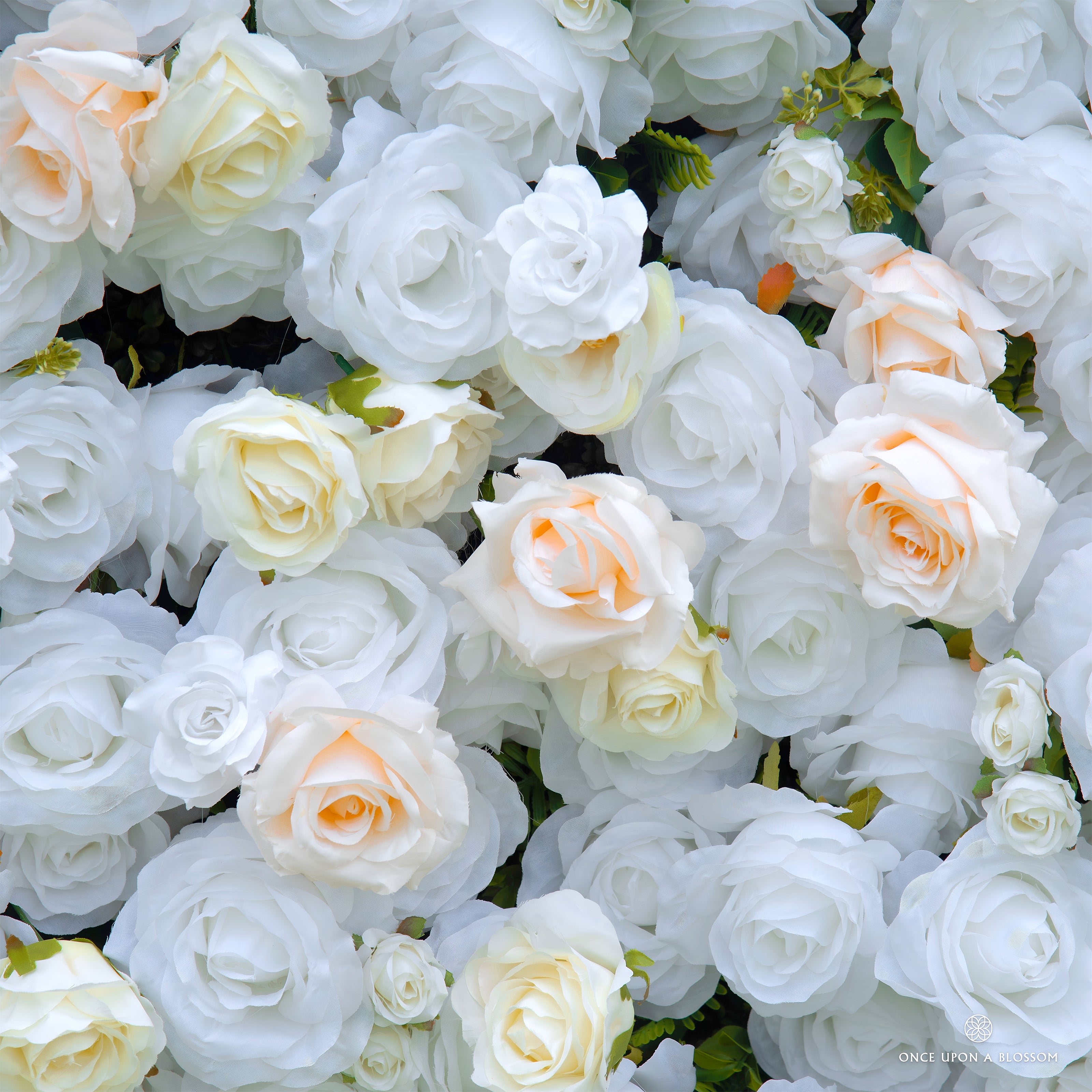 Detailed floral texture of Ever After luxury wedding backdrop