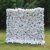 Ever After flower wall used as a wedding photo booth backdrop