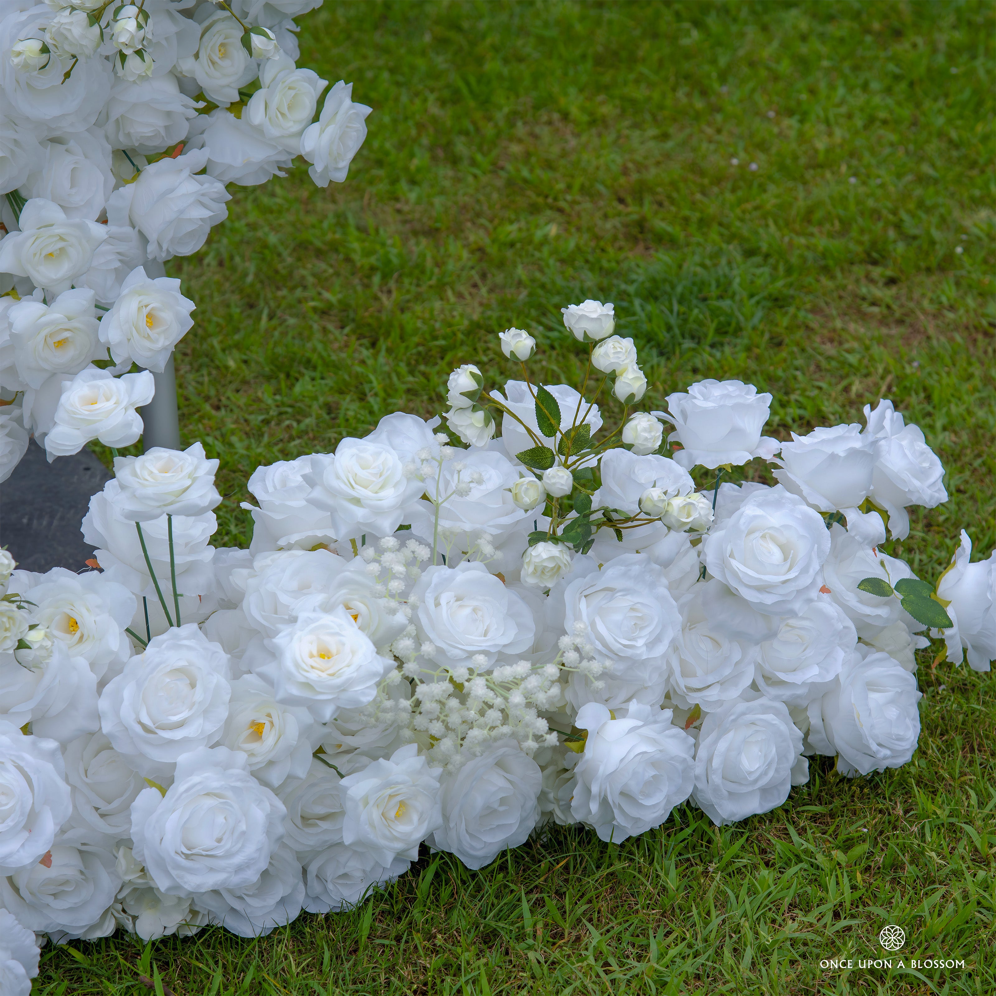 Zoomed-in floral section from Echo—pure white flowers with layered composition.
