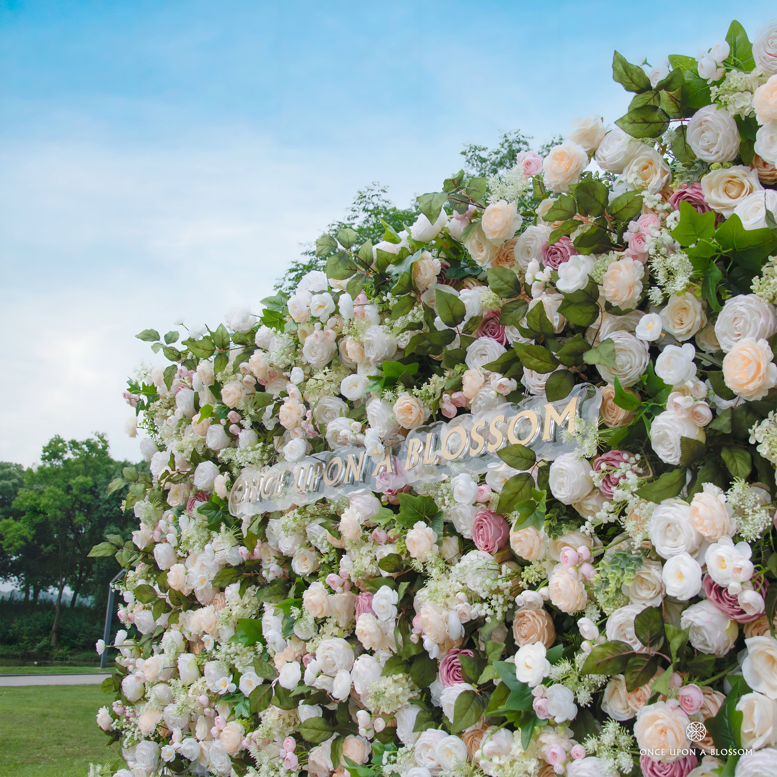 Right side view of Spring Melody flower walll, highlighting layered colors and texture.