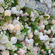 Spring Melody floral texture—soft champagne tones and lush greenery.