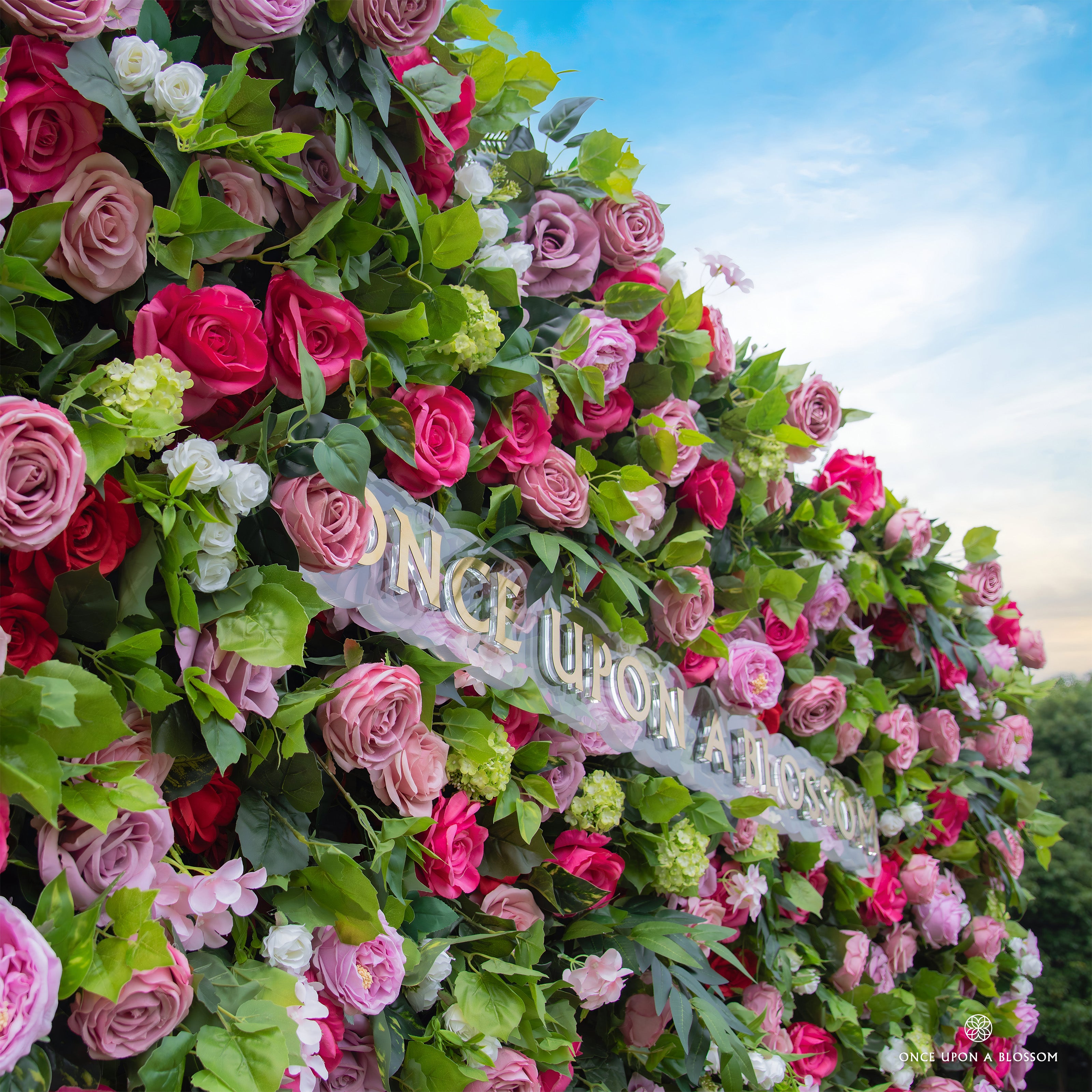 Close-up of Summer Sangria rose wall—purple, plum, and mauve blooms.