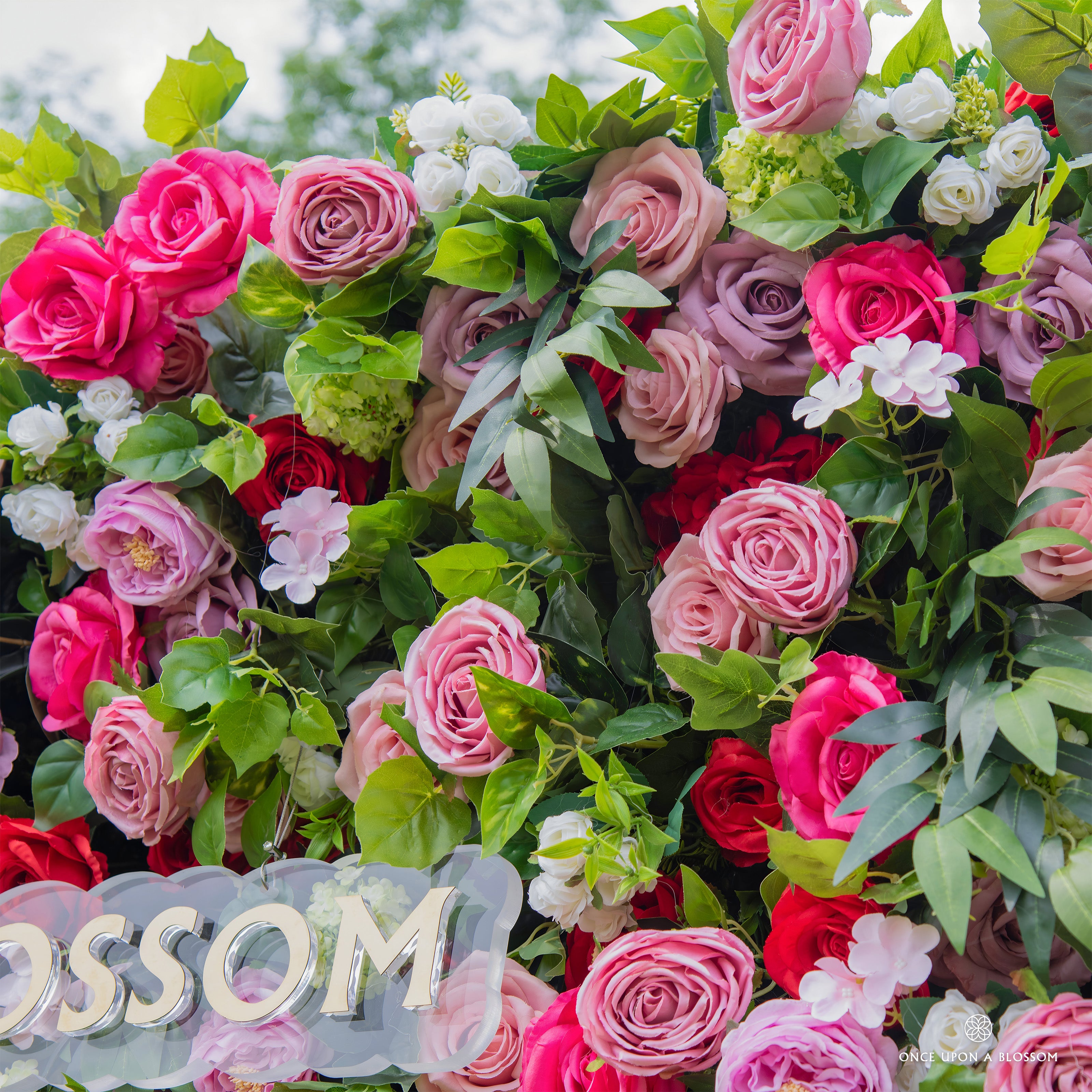 Floral detail of Summer Sangria wall—vibrant purples with realistic petal textures.
