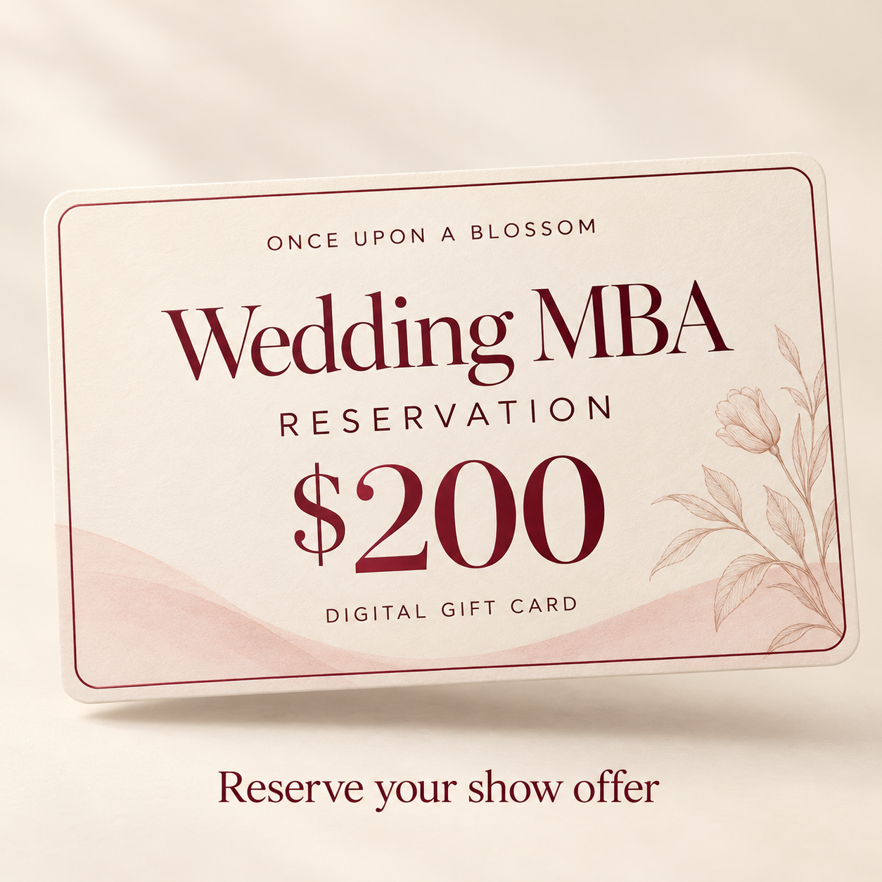 Wedding MBA 2026 Deposit