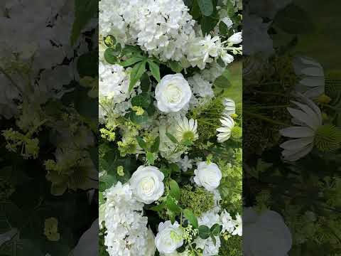 Be Here Now – White & Green Flower Arch for Weddings & Ceremonies